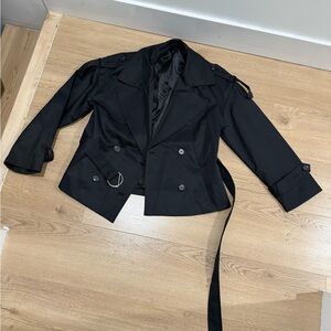 Black Double-Breasted Women's Jacket